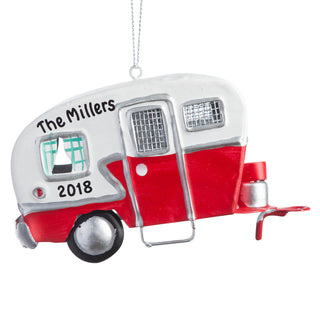 Red Camper Personalized Ornament
