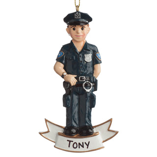 Personalized Male Police Officer Ornament