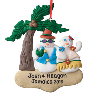 Snowman Couple Personalized Ornament