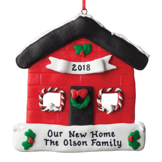 Personalized Red House Ornament