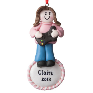 Girl Gamer Personalized Ornament