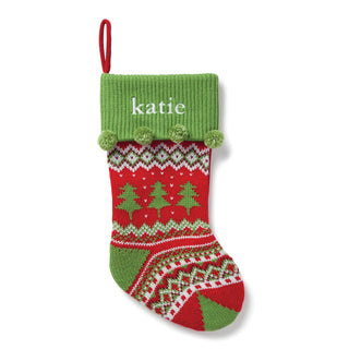 Personalized Knit Stocking---Christmas Tree