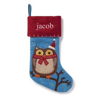 Personalized Crafty Christmas Stocking---Owl