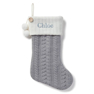 Personalized Cable Knit Stocking---Gray