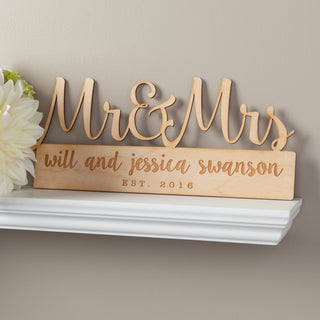 Mr. & Mrs. Personalized Wood Plaque