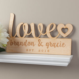 Our Love Personalized Wood Plaque