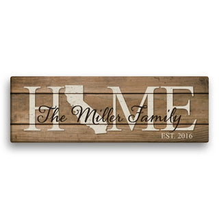 Home State Personalized 9x27 Canvas