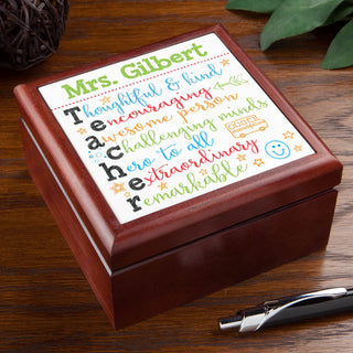 Colorful Teacher Personalized Keepsake Box