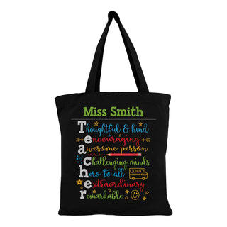 Colorful Teacher Personalized Tote Bag