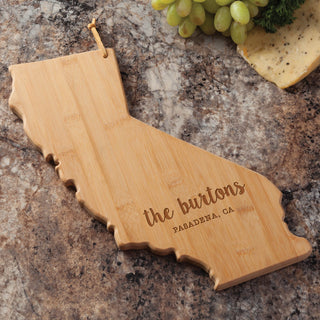 State of California Personalized Bamboo Cutting and Serving Board