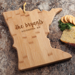 State of Minnesota Personalized Bamboo Cutting and Serving Board