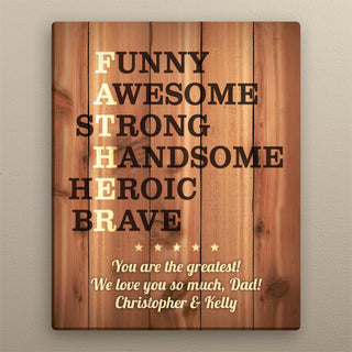 Father Acronym Personalized 16x20 Canvas