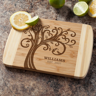 Love Birds Personalized Bamboo Cutting Board