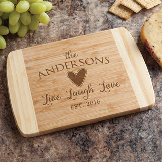 Live, Laugh, Love Personalized Bamboo Cutting Board