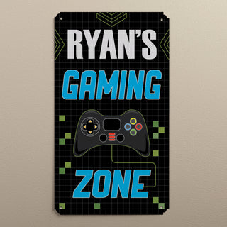 Video Gamer Personalized Metal Sign