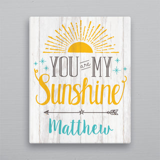 You Are My Sunshine 16x20 Personalized Canvas For Boys