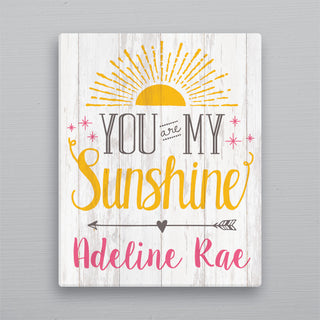 You Are My Sunshine 16x20 Personalized Canvas For Girls