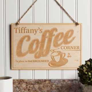 Coffee Corner Personalized Wood Sign