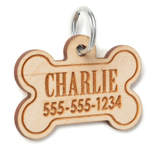 Pet tag in wood 