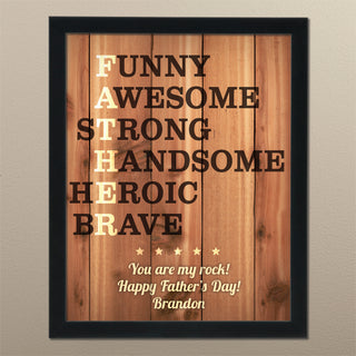 Father Acronym 11x14 Framed Personalized Canvas Wall Art