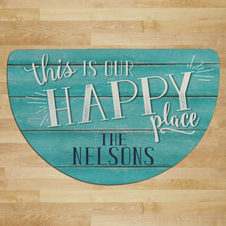 This Is Our Happy Place Personalized Half Round Doormat
