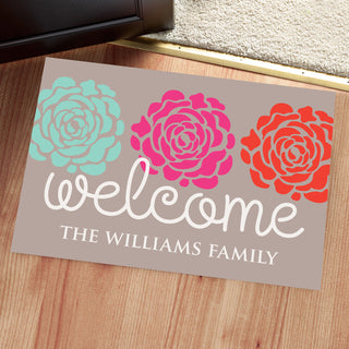 Lovely Flowers Personalized Oversized Doormat