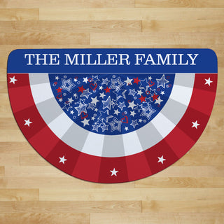 Stars and Stripes Personalized Half Round Doormat