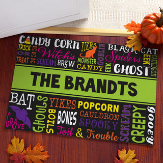 Halloween Words Personalized Doormat - 18x27 Inch, 1/8" Thin