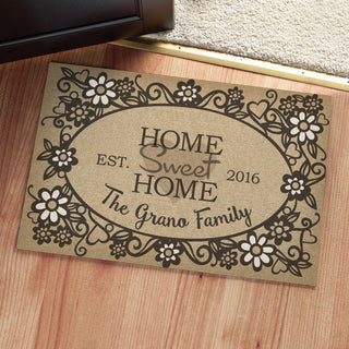 Home Sweet Home Personalized Doormat - 18x27 Inch, 1/8" Thin