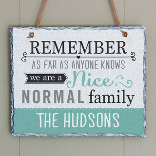 Nice, Normal Family Personalized Wall Slate