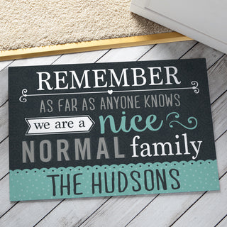 Nice, Normal Family Personalized Doormat