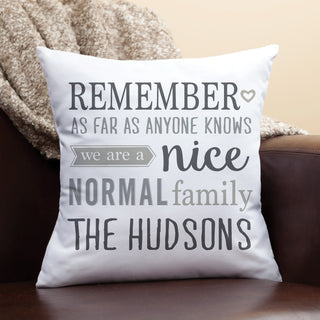 Nice, Normal Family Personalized 14" Throw Pillow