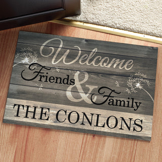 Welcome Friends & Family Personalized Doormat - 18x27 Inch, 1/8" Thin
