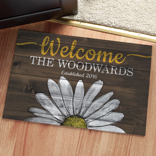 Daisy Welcome Personalized Doormat
