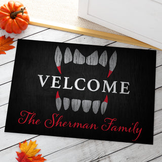 Scary Welcome Personalized Doormat - 18x27 Inch, 1/8" Thin