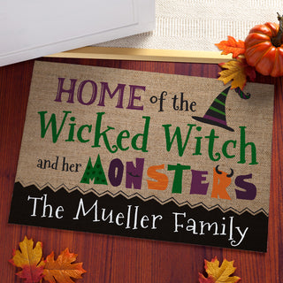 Wicked Witch Personalized Doormat - 18x27 Inch, 1/8" Thin