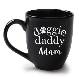 Doggie Daddy Personalized Black Bistro Mug