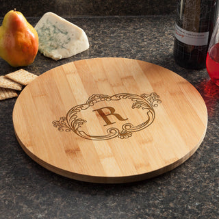 Family Initial Personalized Wood Lazy Susan