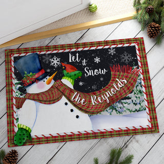 Let It Snow Personalized Doormat - 18x27 Inch, 1/8" Thin