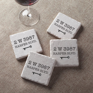 Our Address Personalized Stone Coaster Set