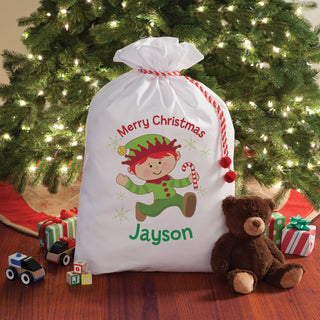 Boy Elf Personalized Large Santa Sack