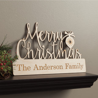 Merry Christmas Personalized Wood Plaque
