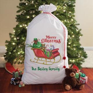 Christmas Sleigh Personalized Oversized Santa Sack
