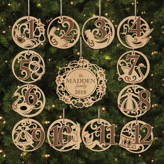 12 Days Of Christmas Personalized Ornament Set