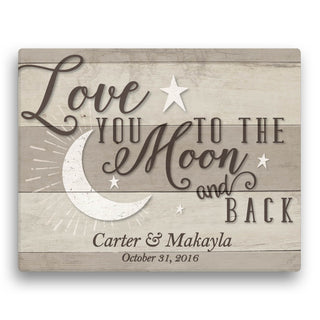 Love You To The Moon And Back Personalized 11x14 Canvas