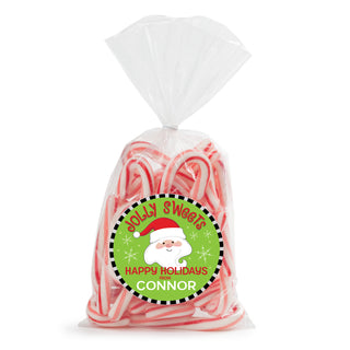 Sweet Santa Personalized 24-Piece Sticker and Treat Bag Set