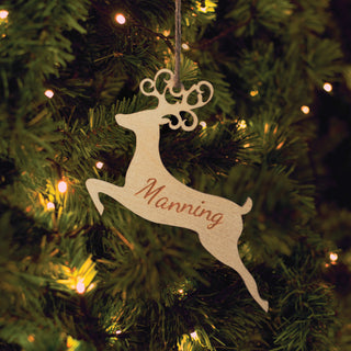 Personalized Wood Reindeer Ornament