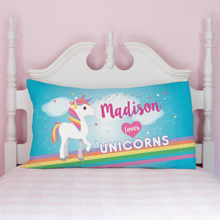 She Loves Unicorns Personalized Pillowcase