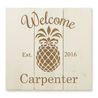 Welcome Pineapple Personalized Wood Pallet Wall Art