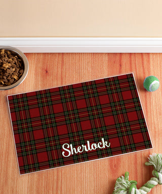 Personalized Christmas Plaid Placemat Pet Placemat